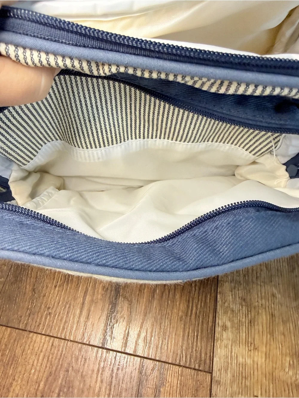 Winnie the Pooh Character Vintage Diaper Bag in Navy & Cream